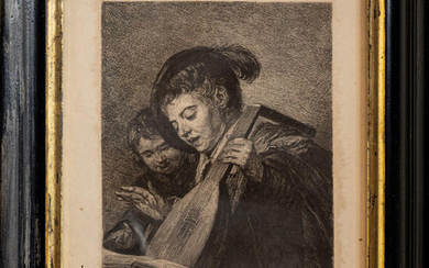 William Unger, Incisione dal dipinto di Frans Hals 'Il suonatore di liuto'