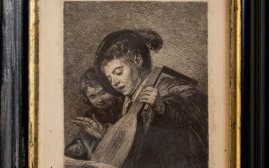 William Unger, Incisione dal dipinto di Frans Hals ‘Il suonatore di liuto’
