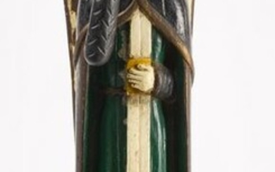 Wood Carved and Painted Religious Figure