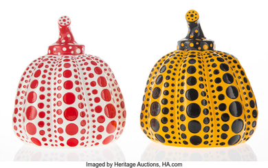 Yayoi Kusama (b. 1929), Red and Yellow Pumpkin (two works) (circa 2013)