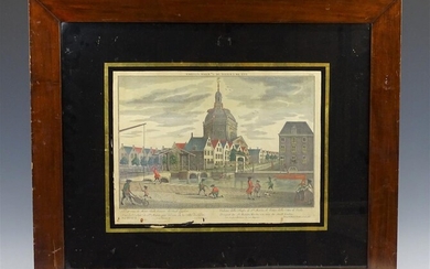 (-), antieke opticaprent met voorstelling van Leiden, 18e...
