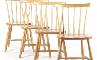 for Pastoe, 4 birch dining chairs