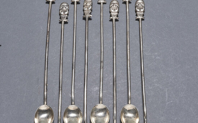 (lot of 8) Peruvian Industria sterling iced tea spoons