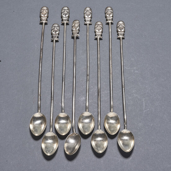 (lot of 8) Peruvian Industria sterling iced tea spoons
