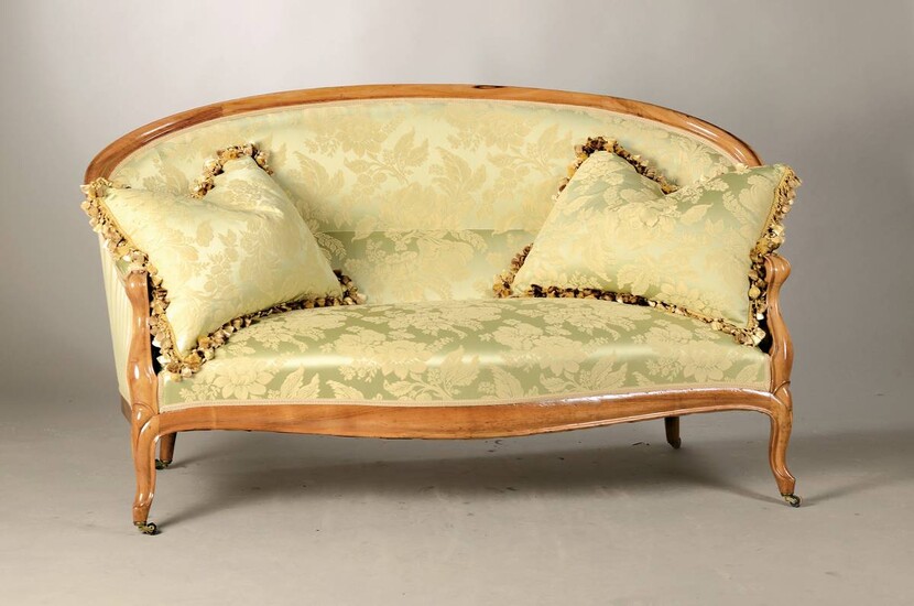 sofa, German around 1860, Walnut massive, recently...