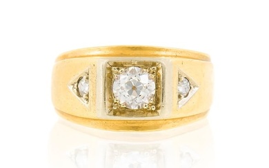 0.50 Carat Diamond and 14K Gold Men's Ring