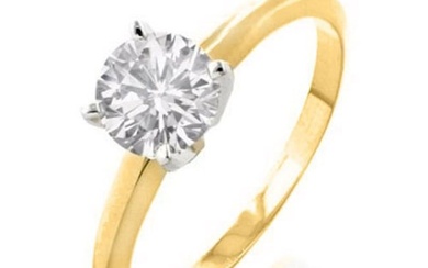 0.60 ctw Certified VS/SI Diamond Ring 2-Tone 18k 2-Tone Gold