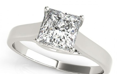 0.75 ctw Certified VS/SI Princess Diamond Ring 14k White Gold