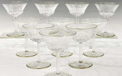 (10) ST LOUIS 'APOLLO GOLD' CHAMPAGNE GLASSES