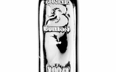 100 gram Cast-Poured Silver Bar - Bunker Bullion Bar