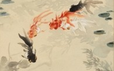 GOLD FISH IN A CLEAR POND, Wang Yachen 1894-1983