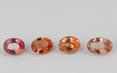 1.11 ct. Set of 4 Orange Sapphires - SRI LANKA, CEYLON