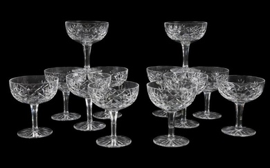 12 CESKA CRYSTAL CHAMPAGNE / COUPE GLASSES