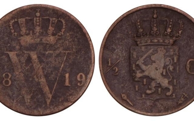 ½ Cent Willem I 1819 U. Zeer Fraai -.