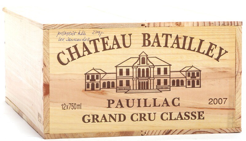12 bts. Château Batailley, Pauillac. 5. Cru Classé 2007 A (hf/in). Owc.