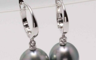14 kt. White Gold - 10mm Tahitian Pearl Drops