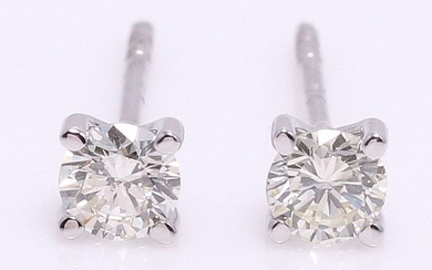 14 kt. White gold - Earrings - 0.40 ct Diamond