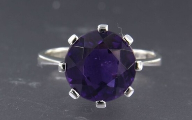 14 kt. White gold - Ring - 3.00 ct Amethyst