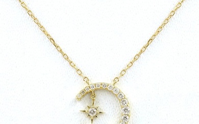 14 kt. Yellow gold - Necklace with pendant - 0.25 ct Diamond
