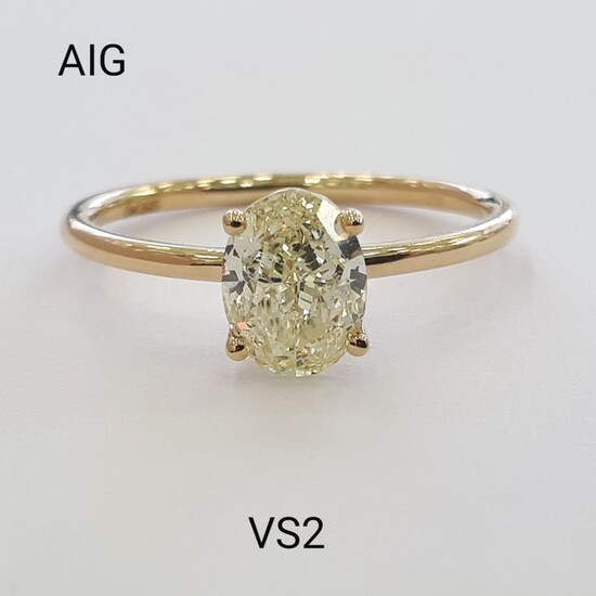 14 kt. Yellow gold - Ring - 1.16 ct Diamond