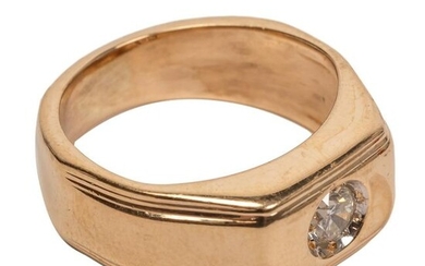 14K Gold Men's Vintage .20 Diamond Ring Size 6
