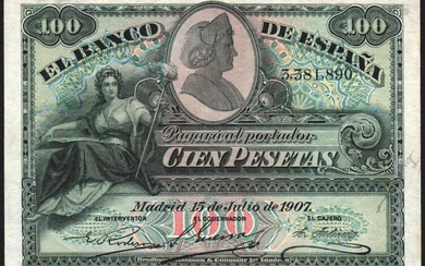 15 de julio de 1907. 100 pesetas. EBC