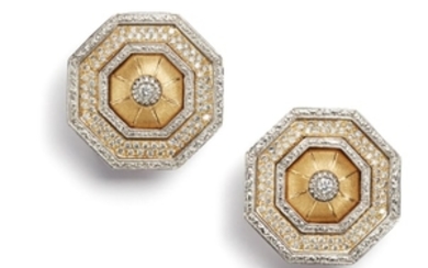 Buccellati, A Pair of Gold and Diamond 'Prestigio' Earrings