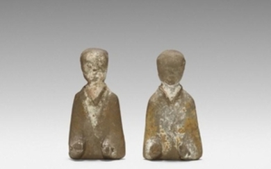 Chinese, Han Dynasty figures, pair