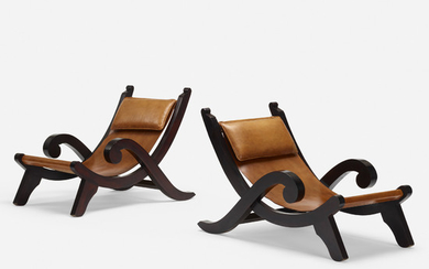 In the manner of Clara Porset, Miguelito lounge chairs, pair