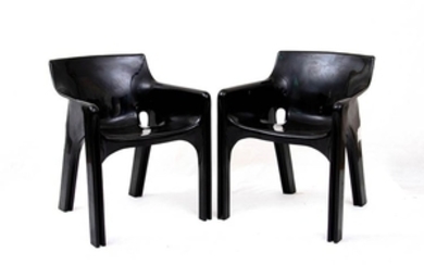 VICO MAGISTRETTI - ARTEMIDE, MILANO Two “Gaudì” chairs, 1970’s Black...