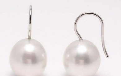 18 kt. White Gold - 10x11mm South Sea Pearls - Earrings