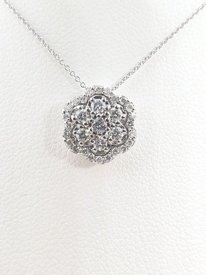 18 kt. White gold - Necklace with pendant - 0.50 ct Diamond