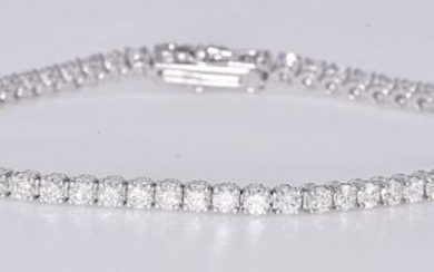 18 kt. White gold - Tennis bracelet - 3.38 ct Diamond
