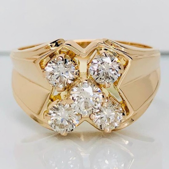 18 kt. Yellow gold - Ring - 1.20 ct Diamond
