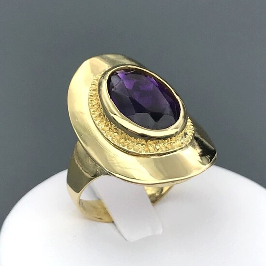 18 kt. Yellow gold - Ring - 5.50 ct Amethyst