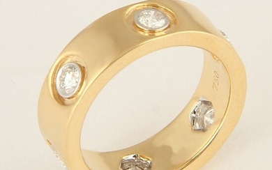 18K Yellow Gold CARTIER Style Eternity Diamond Ring