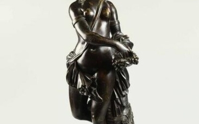 18th Century Bronze Sculpture on Rouge Marble Base,Good Condition