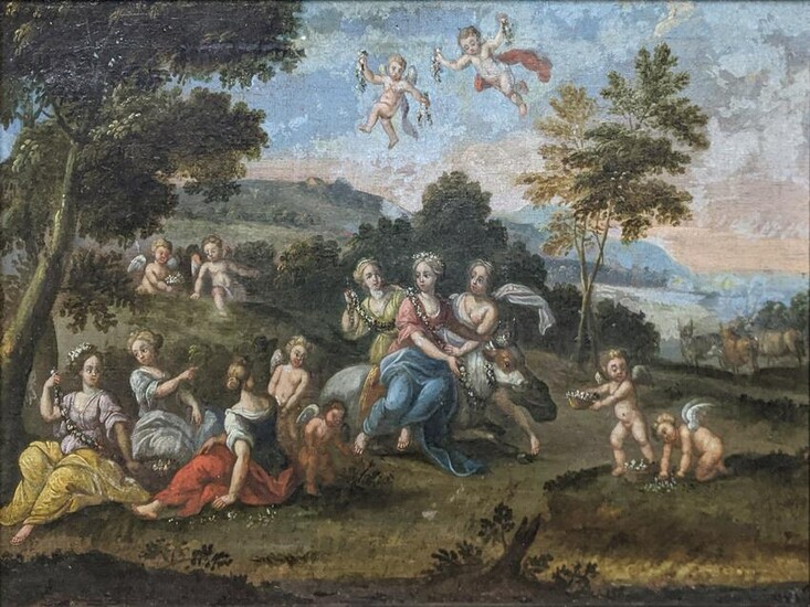 18th century Continental School, Cherubs playing in a