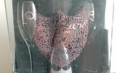 1998 Dom Pérignon, Love Edition by Zoë Cassavetes with 2 glasses - Champagne Rosé - 1 Bottle (0.75L)