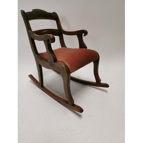 19th C. mahogany child's rocking chair {58 cm H x 34 cm W x ...