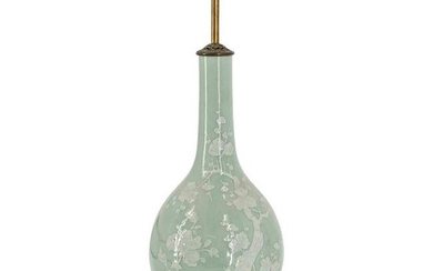 19th Cent. Chinese Celadon Paste Design Lamp Base