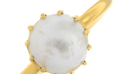 19th century gold composite pearl ring