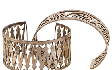 (2) Antique Silver Bracelets