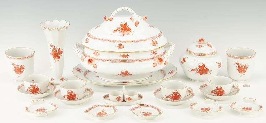 20 Pcs. Herend Chinese Bouquet Porcelain Asst. Table