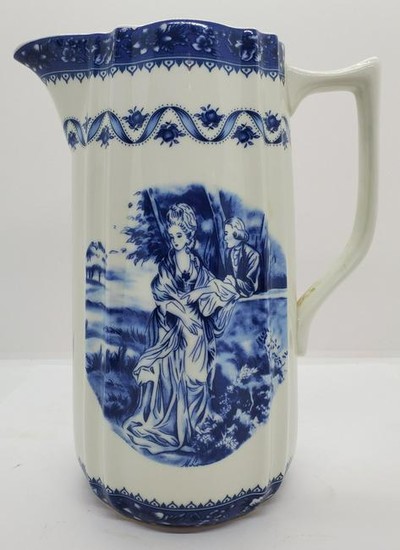 20thc Stamped Asian Hand Painted Pitcher