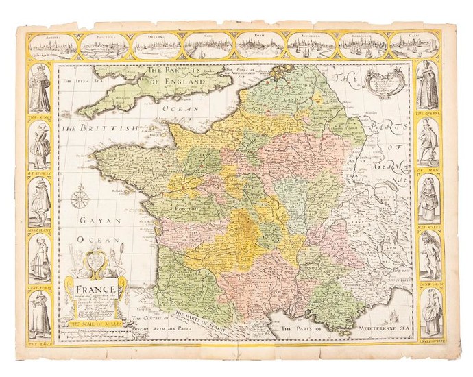 carte-a-figures map of France by John Speed