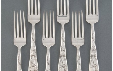 28069: A Set of Six Whiting Mfg. Co. Silver Forks, New
