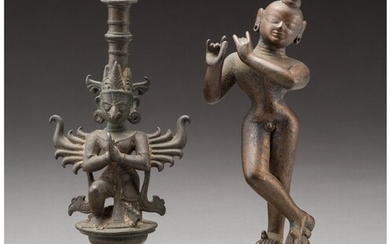 28069: An Indian Bronze Garuda with an Indian Bronze Mu