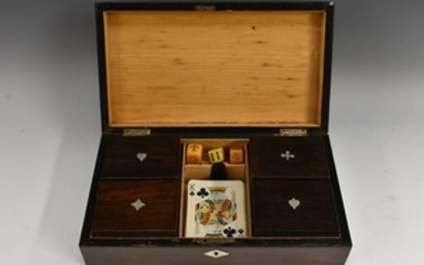 A 19th century rosewood and mother of pearl marquetry