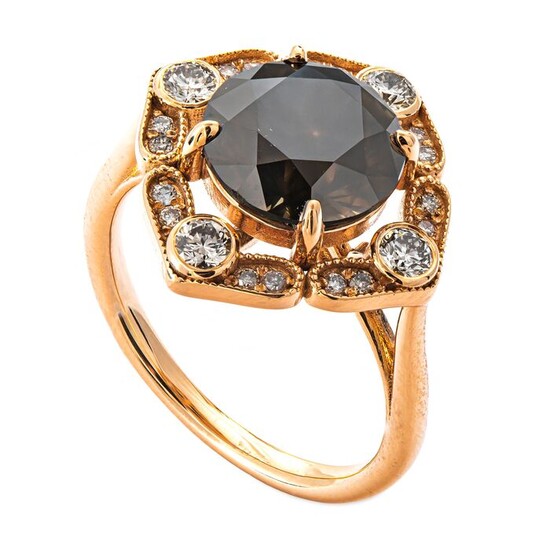 3.54 tcw Diamond Ring - 14 kt. Pink gold - Ring - 3.20 ct Diamond - 0.34 ct Diamonds - No Reserve Price